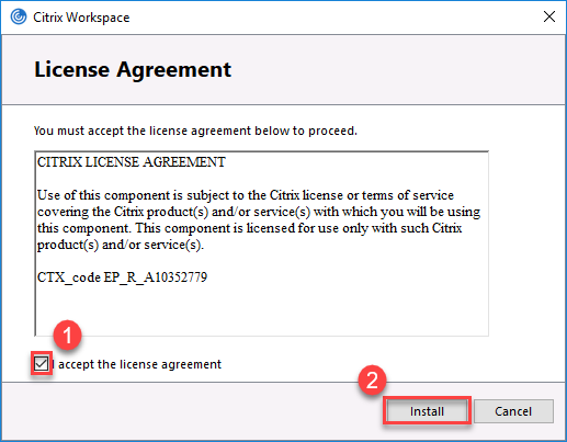 Accept License Agreement and Install