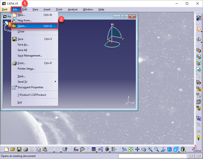 CATIA Open File