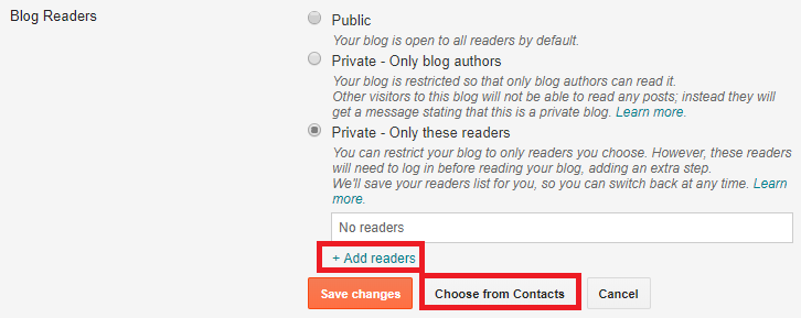 Add readers button