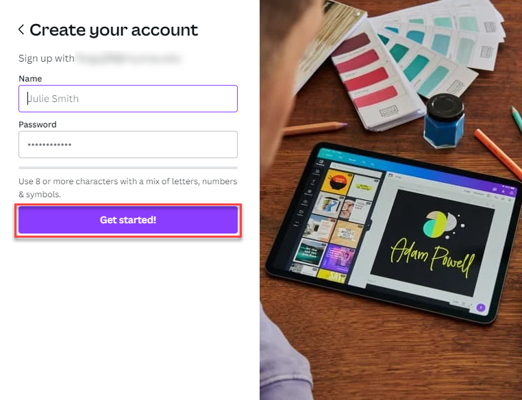 Canva Create Account