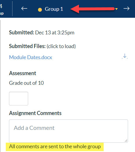 grade group in Speedgrader