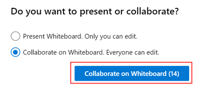 Collaborate option for whiteboard