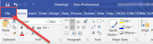 Select File in Microsoft Visio