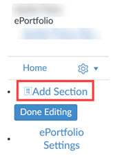 Add sections in ePortfolio