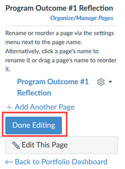 Done editing pages