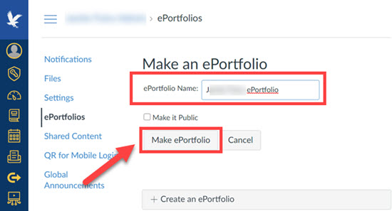 Make an ePortfolio