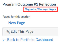 Organize or manage pages