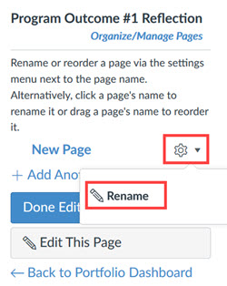 Renaming your first page