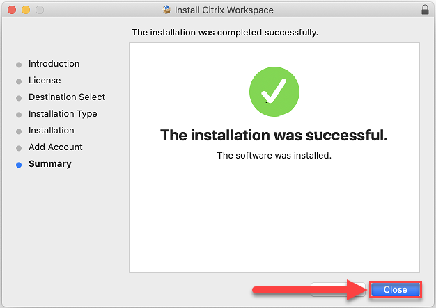 Mac installation was successful prompt