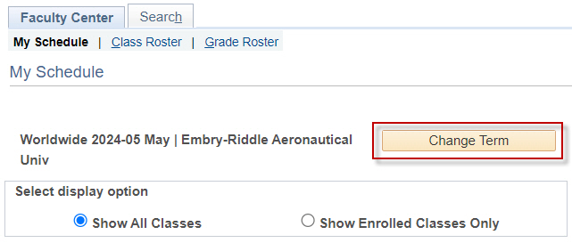 Campus solutions term change