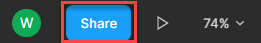 Sharing with Figma button highlighted for selection
