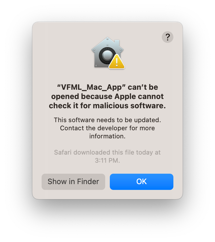 Mac Blocking app With OK button highlighted
