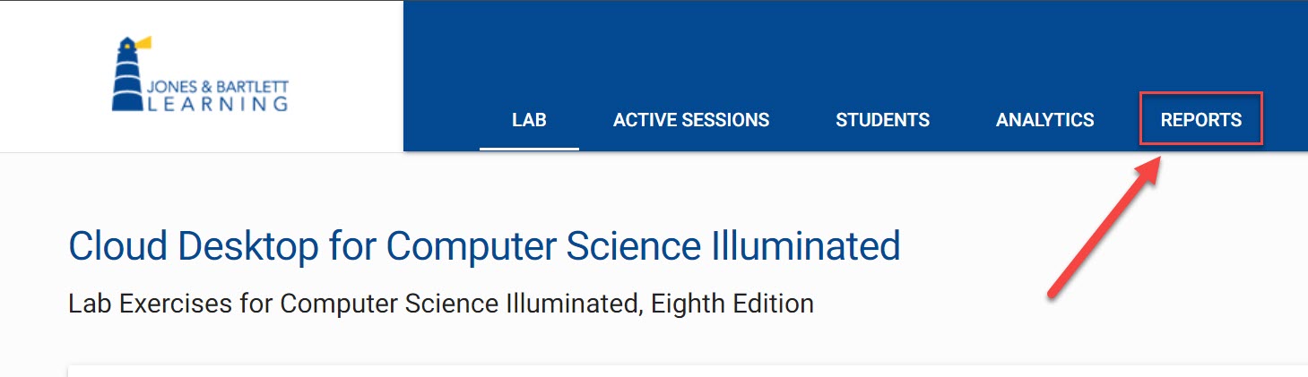 Select Reports outlined in JBL's Cloud Desktop