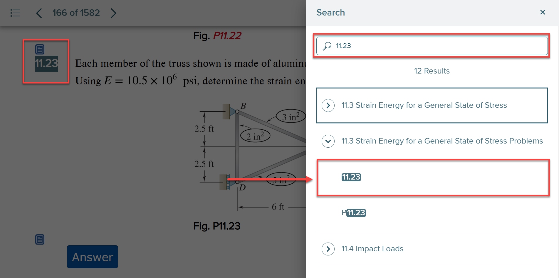 Example of searching in eText