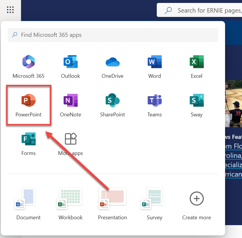 Image showing to select Microsoft 365