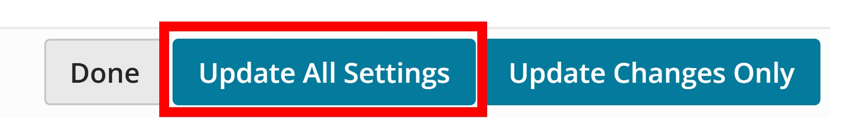 Select Update All Setings outlined