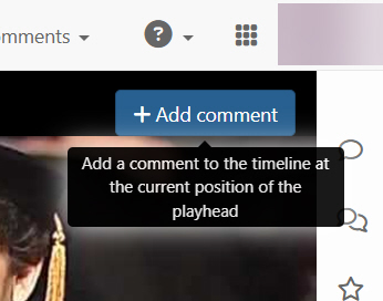 Students ability to add comments on a video with add comment button