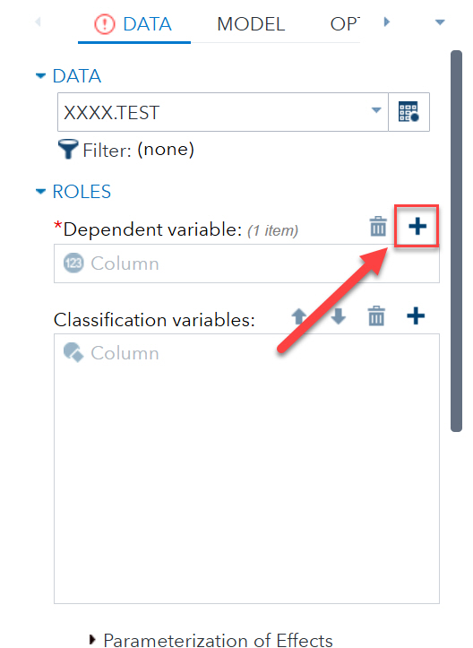 SAS Roles with plus icon highlighted