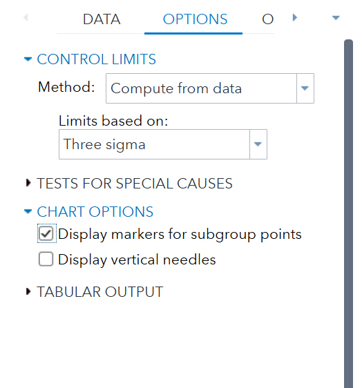 SAS Options tab highlighted