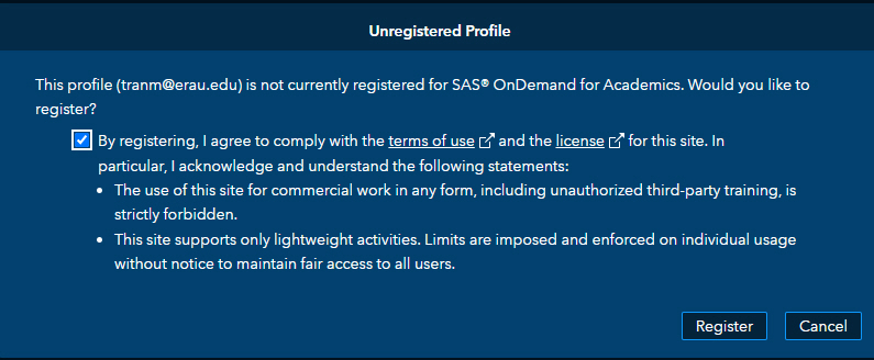 SAS Sign In page with inputs for username and password