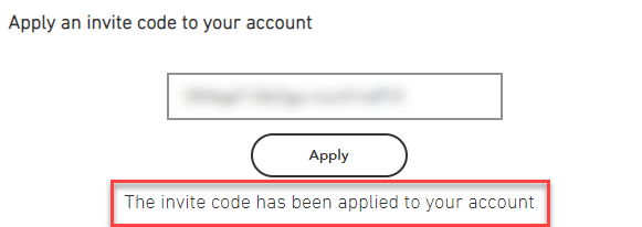 SIMNET invite code applied screen