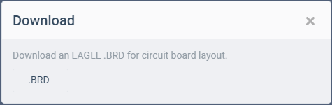 Tinkercad .BRD file download window for export option