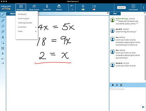 Tutoring button in Canvas navigation boxed