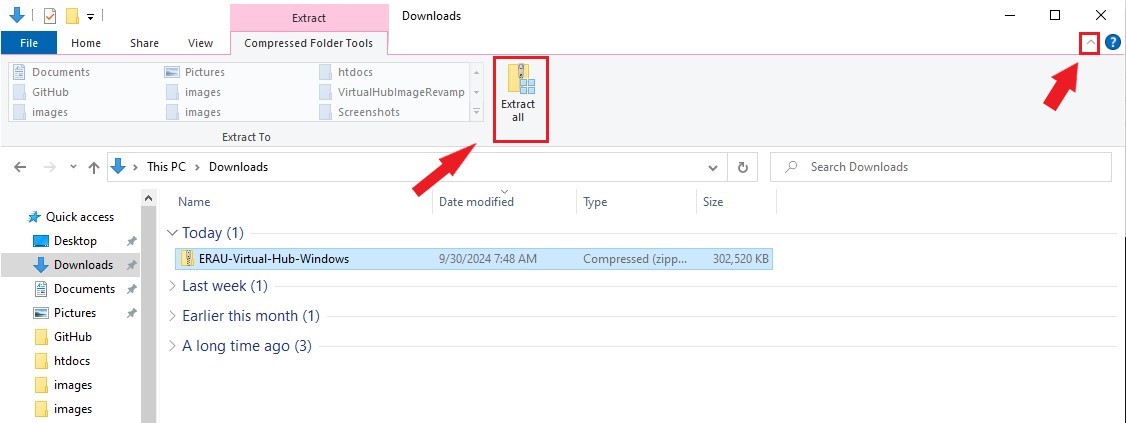 Extract all highlighted for selection in File Explorer