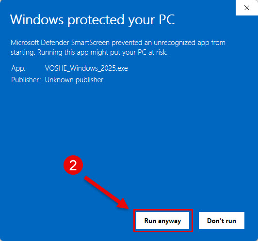 Windows Firewall Page with Run Anyway button highlighted
