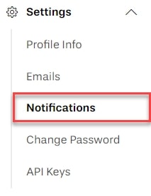 In the menu select notifications outlined