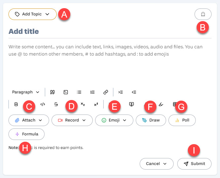Add Features available for Post labeled A-I