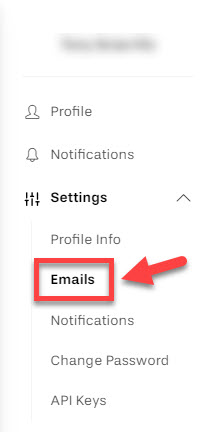 In the menu select emails outlined and arrowed to