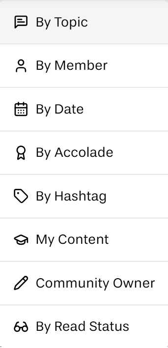 Filter option menu