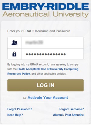 Enter Your ERAU Credentials