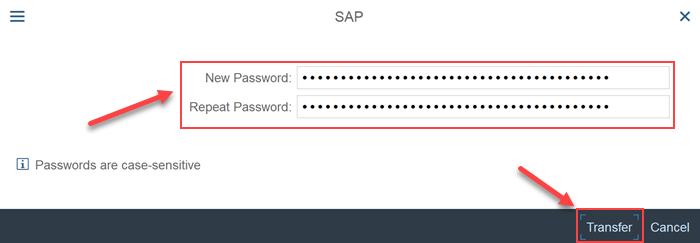 Changing password in SAP