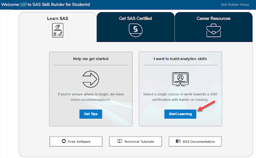 Select Start Learning