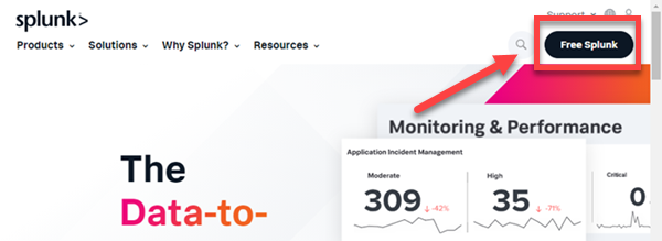Free Splunk option on website