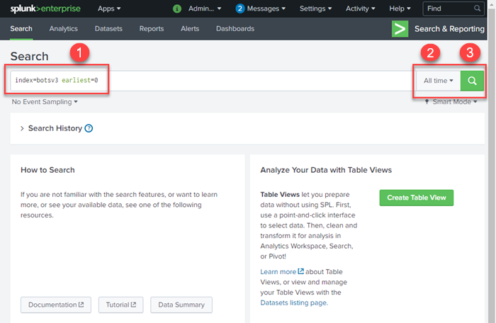 Search the data in Splunk