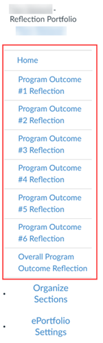 Sections for MSES program