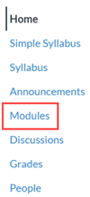 Accessing course modules