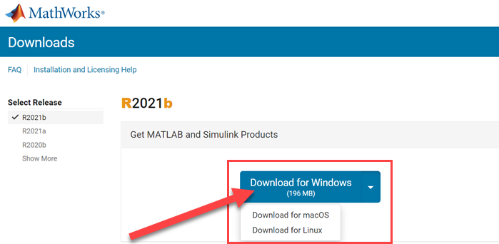 Download MATLAB version for your operating system type