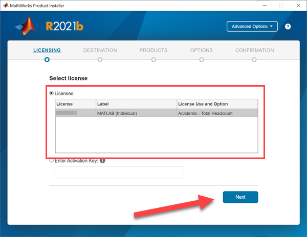 Verifying MATLAB installation license