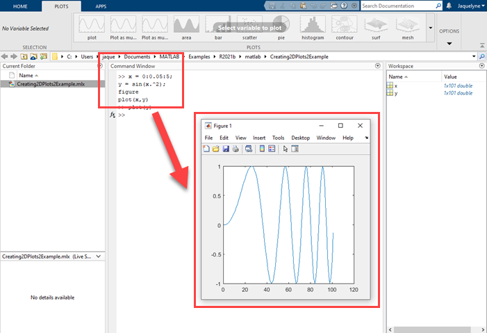 Plots opened from code execution