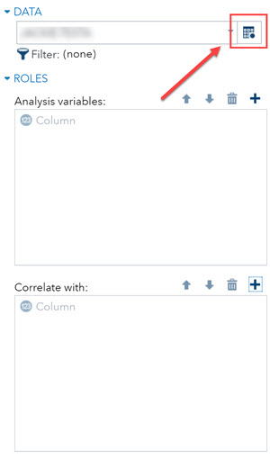 Selecting data for correlation