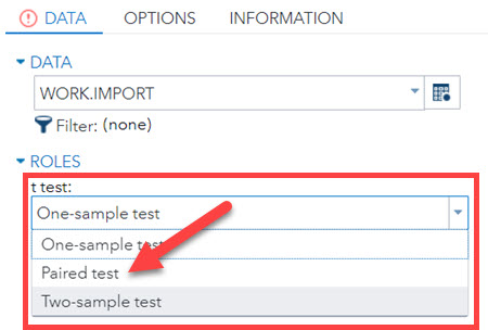 Paired test for a t-test