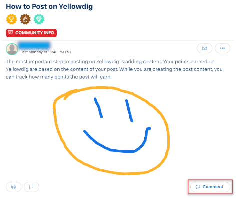 Yellowdig Comment Button