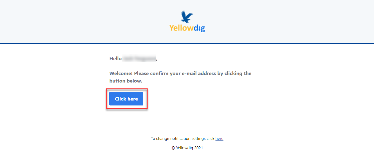 Yellowdig Verify Email