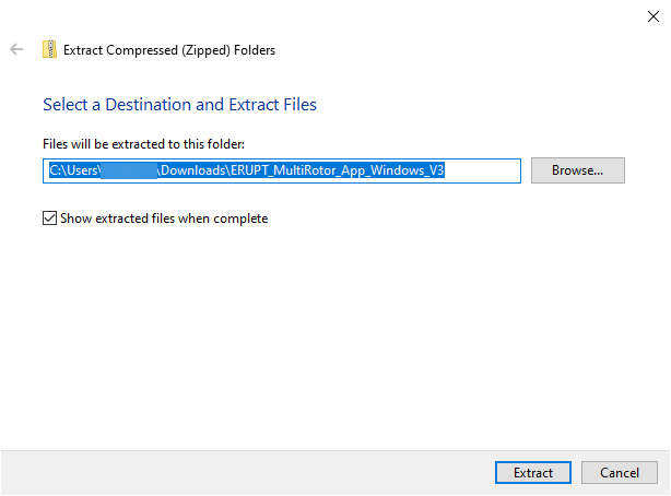 Select Destination and Extract